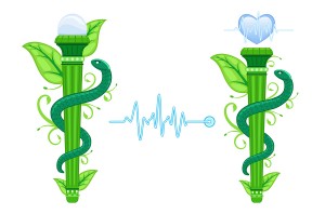 Alternative Medicine Symbol - The Green Asklepian