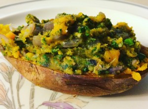 Double stuffed sweet potatoe